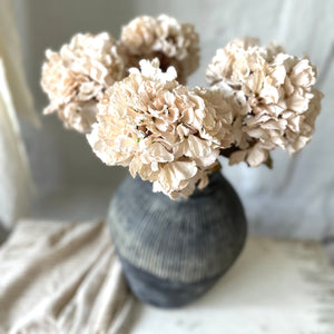 Artificial Hydrangea Dried Look Flowers Vintage Cream Faux Hydrangea Flower Dried Style Wedding Bouquet Vintage