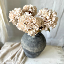 Load image into Gallery viewer, Artificial Hydrangea Dried Look Flowers Vintage Cream Faux Hydrangea Flower Dried Style Wedding Bouquet Vintage