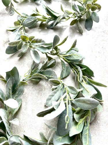 Lambs Ear Greenery Garland Table Centrepiece Faux Wedding Garland 188cm / 6ft Long