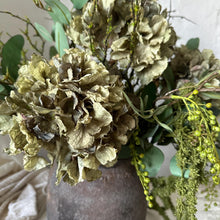 Load image into Gallery viewer, Faux Flower Vase Arrangement Artificial Greenery Bouquet Faux Eucalyptus And Hydrangea Arrangement Silk Flowers For Table Centrepiece