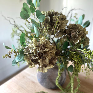 Faux Flower Vase Arrangement Artificial Greenery Bouquet Faux Eucalyptus And Hydrangea Arrangement Silk Flowers For Table Centrepiece