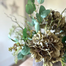 Load image into Gallery viewer, Faux Flower Vase Arrangement Artificial Greenery Bouquet Faux Eucalyptus And Hydrangea Arrangement Silk Flowers For Table Centrepiece