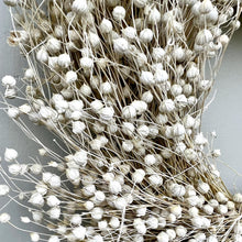 Load image into Gallery viewer, Dried Linum Wreath Autumn White Flower Door Wreath Table Decor Candle Ring Dried Flax Seed White Washed Wreath