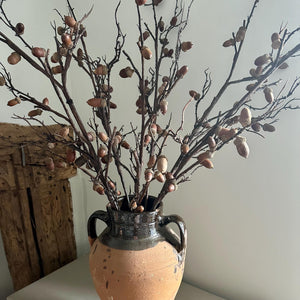 Faux Acorn Branch Autumn Decor Artificial Winter Acorn Tall Stem 114cm Long