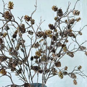 Faux Pine Cone Branch Autumn Decor Artificial Winter Pine Stem Tall 75cm