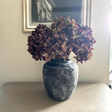 Load image into Gallery viewer, Vintage Mulberry Artificial Hydrangea – Dried Look Faux Flower Stem