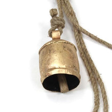 Load image into Gallery viewer, Christmas Bell Garland Large Rustic Gold Bells On Rope Christmas Garland Cowbells Rustic Christmas Decorations Gold Bells For Wreath Decor