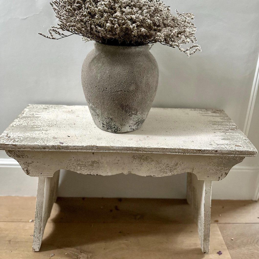 Rustic Wooden Bench Vintage Shabby Chic Style Distressed Off White Paint Finish | Length 80cm