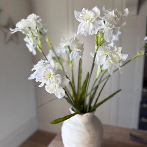 Daffodil Flowers Artificial Spring Flowers Mothers Day Gift Spring Bouquet Faux Narcissus Spray White Fake Flowers Spring Vase Arrangement