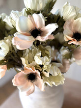 Load image into Gallery viewer, White Anemone Flower Spray Faux Spring Blush Flowers Spring Wedding Bouquet
