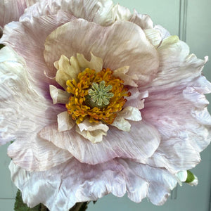 Artificial Poppy Flower Spray Faux Spring Blush Flowers Spring Icelandic Poppies Faux Stem