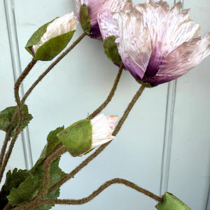 Artificial Poppy Flower Spray Faux Spring Blush Flowers Spring Icelandic Poppies Faux Stem