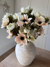 Load image into Gallery viewer, White Anemone Flower Spray Faux Spring Blush Flowers Spring Wedding Bouquet