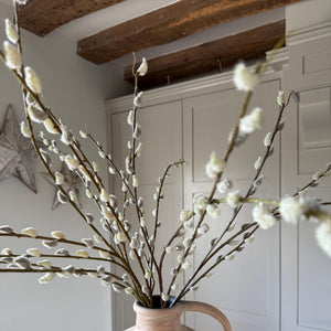 Tall Pussy Willow Stem Artificial Spring Branches For Vase Arrangement Easter Decor