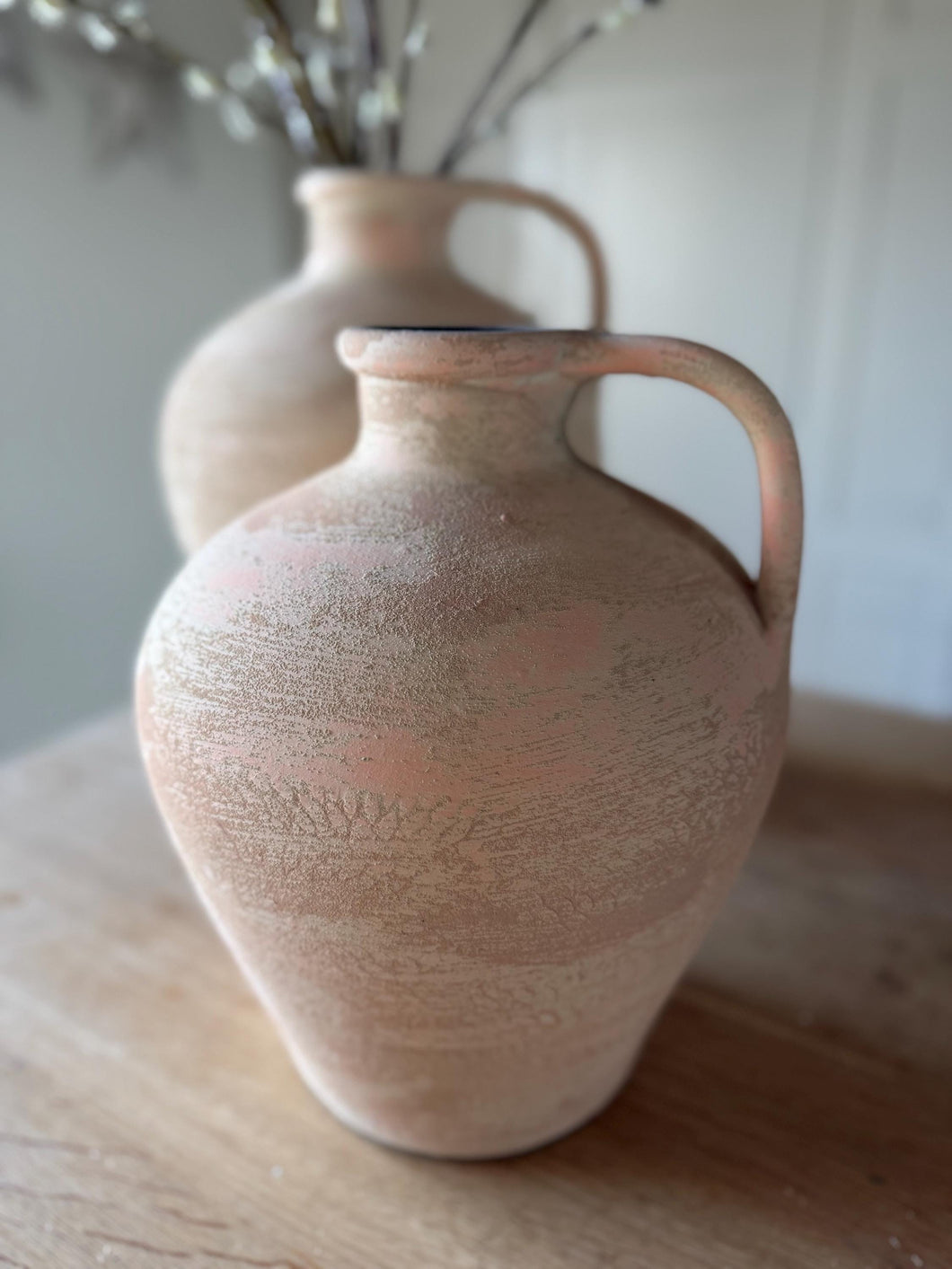 Handcrafted Terracotta Vase Textured Wabi Sabi Vessel for Home Decor Minimalist Large Floor Vase For Decorative Branches