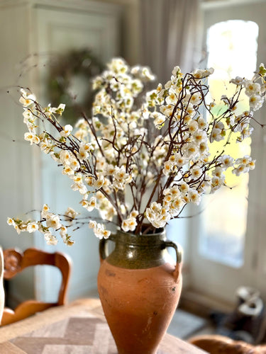 Artificial White Cherry Blossom Branch – 99cm Faux Spring Flower Stem for Elegant Home Decor