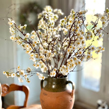 Load image into Gallery viewer, White Cherry Blossom Branch Spring Decor Artificial Spring Vase Arrangement Faux Blossom Stem Realistic White Silk Blossom Flowers Bouquet