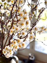 Load image into Gallery viewer, White Cherry Blossom Branch Spring Decor Artificial Spring Vase Arrangement Faux Blossom Stem Realistic White Silk Blossom Flowers Bouquet