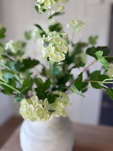 Load image into Gallery viewer, Green Viburnum Branch Spring Decor Artificial Spring Vase Arrangement Faux Blossom Stem Realistic Green Silk Blossom Flowers Bouquet