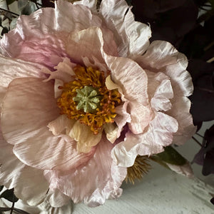 Artificial Poppy Flower Spray Faux Spring Blush Flowers Spring Icelandic Poppies Faux Stem