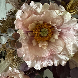 Artificial Poppy Flower Spray Faux Spring Blush Flowers Spring Icelandic Poppies Faux Stem