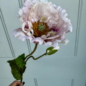 Artificial Poppy Flower Spray Faux Spring Blush Flowers Spring Icelandic Poppies Faux Stem