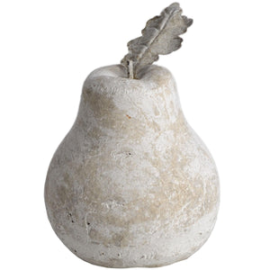 Decorative Stone Pear Ornament Whitewashed Rustic Stone Finish Artificial Pear For Autumn Decor Coffee Table Styling Shelf Decor Farmhouse