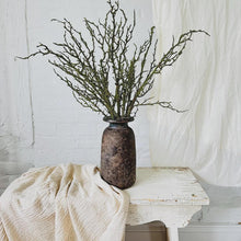 Load image into Gallery viewer, Textured Grey Stone Vase Rustic Tall Ceramic Urn Stone Vessel Floor Vase 3 Sizes Available
