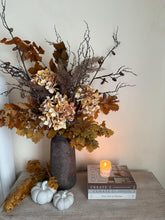 Load image into Gallery viewer, Faux Flower Vase Arrangement Artificial Bouquet Faux Autumn Hydrangea Arrangement Silk Flowers For Table Centrepiece