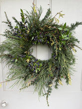 Load image into Gallery viewer, Fresh Christmas Wreath Evergreen Scented Foliage Winter Wreath For Front Door Handmade To Order